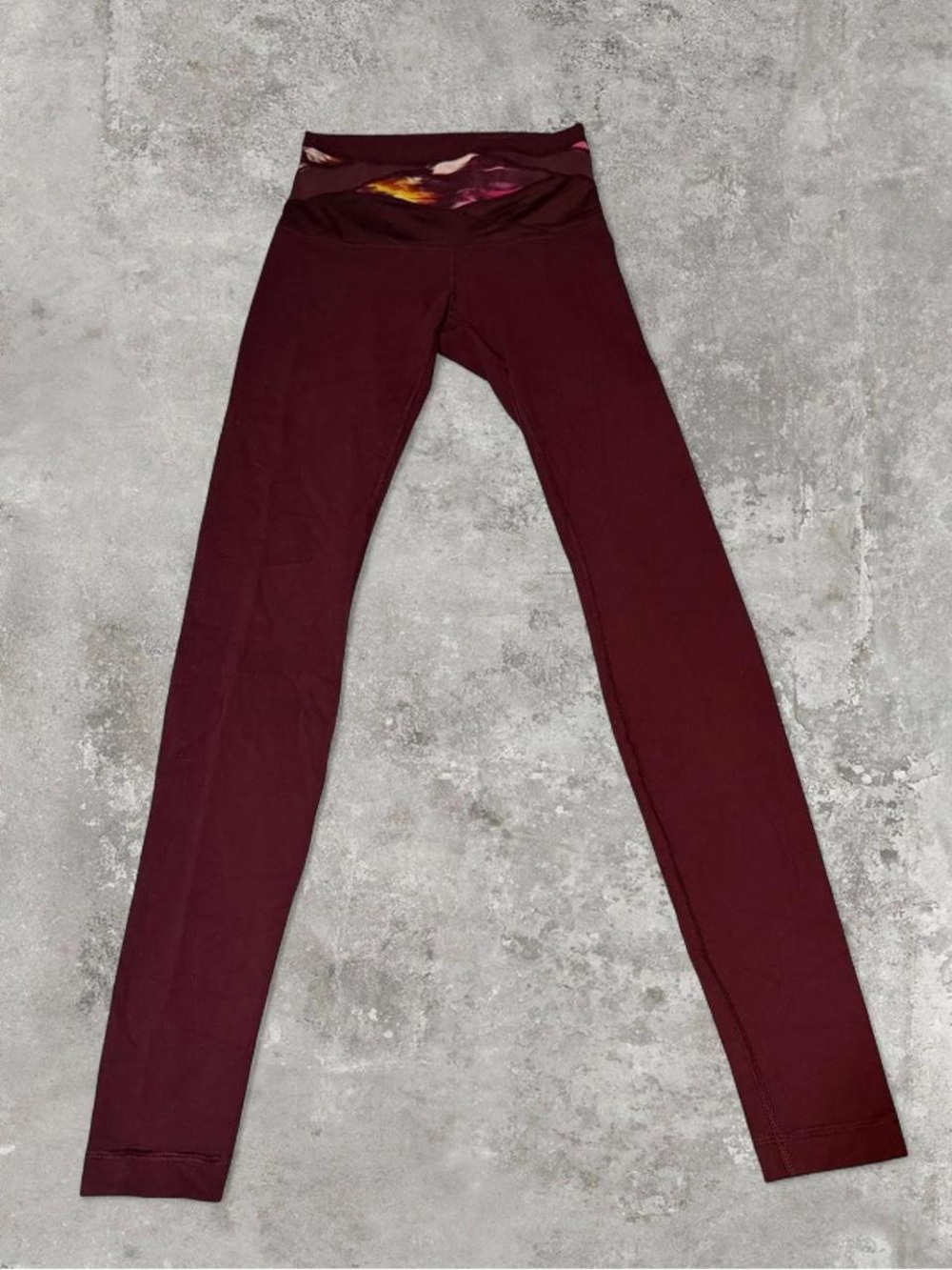 lululemon athletica Deep Burgundy High-Rise Jeggings with Printed Waistband